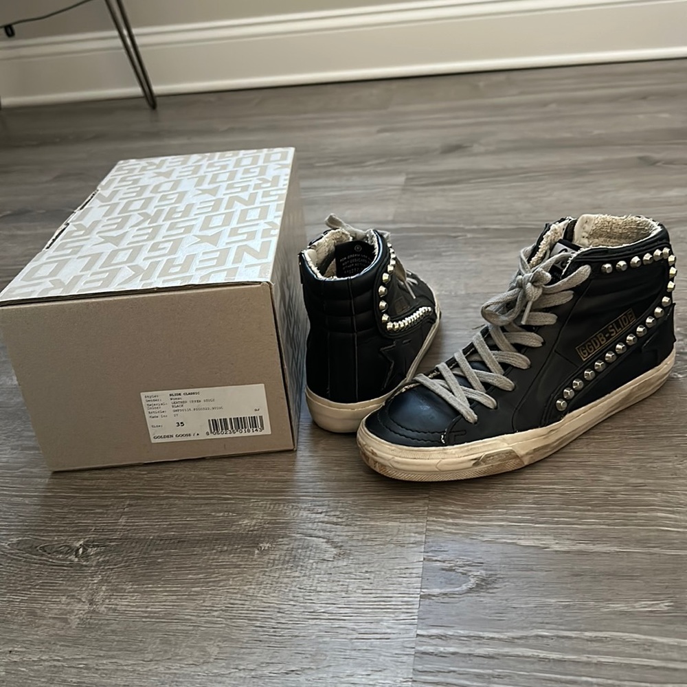 Golden Goose Slide Classic in Black Leather size 35